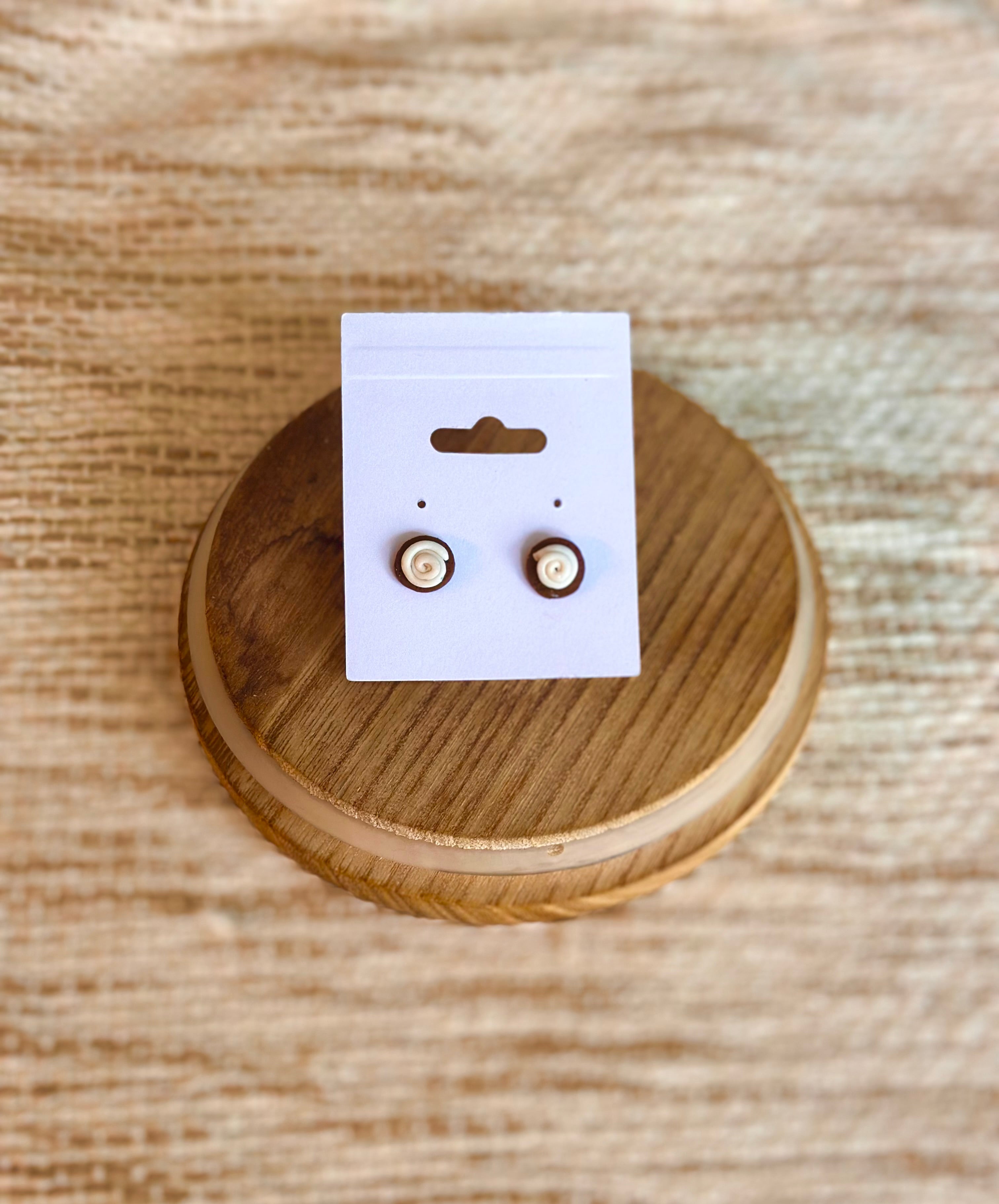 Cinnamon Roll Stud Earrings