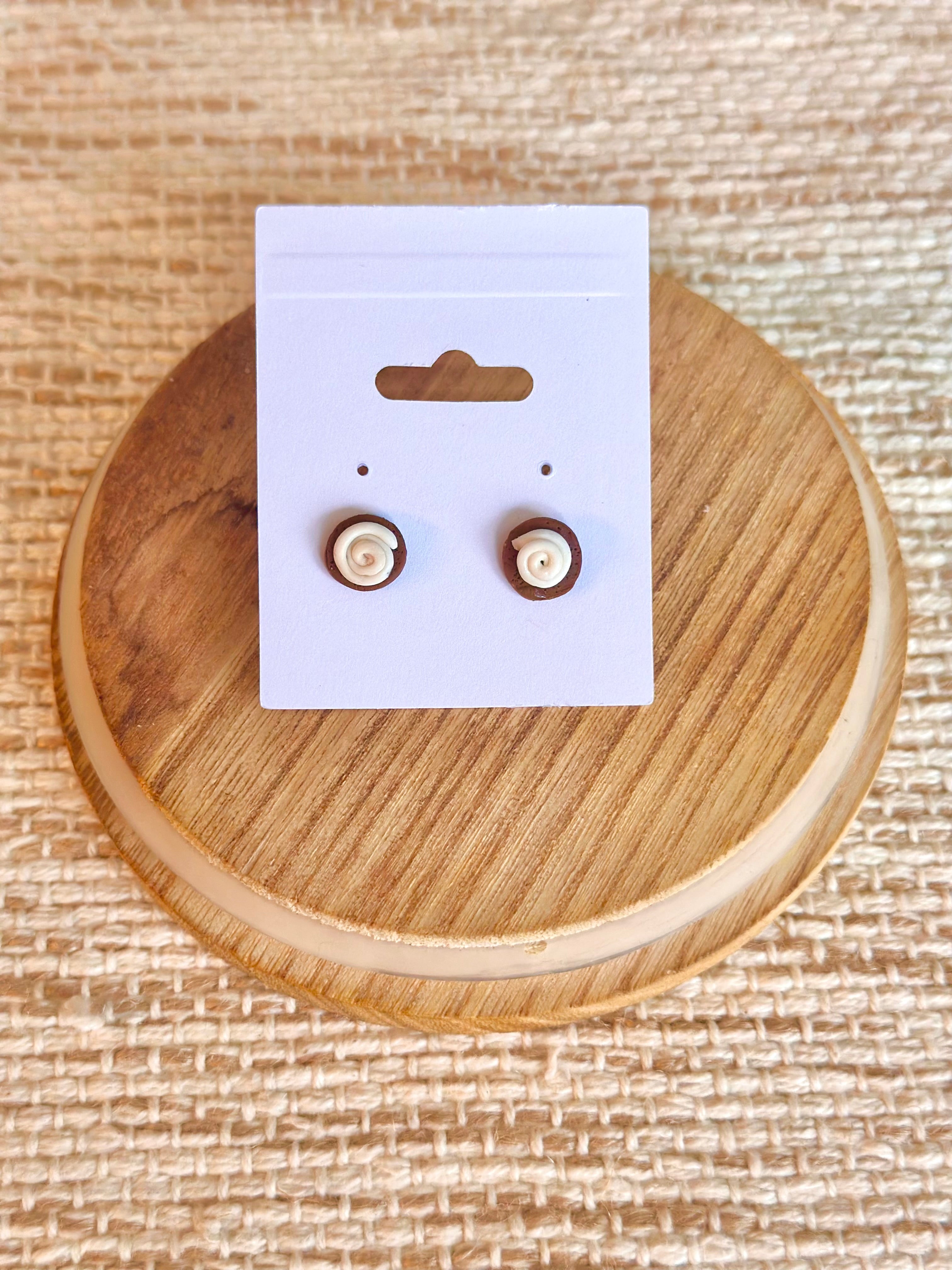 Cinnamon Roll Stud Earrings