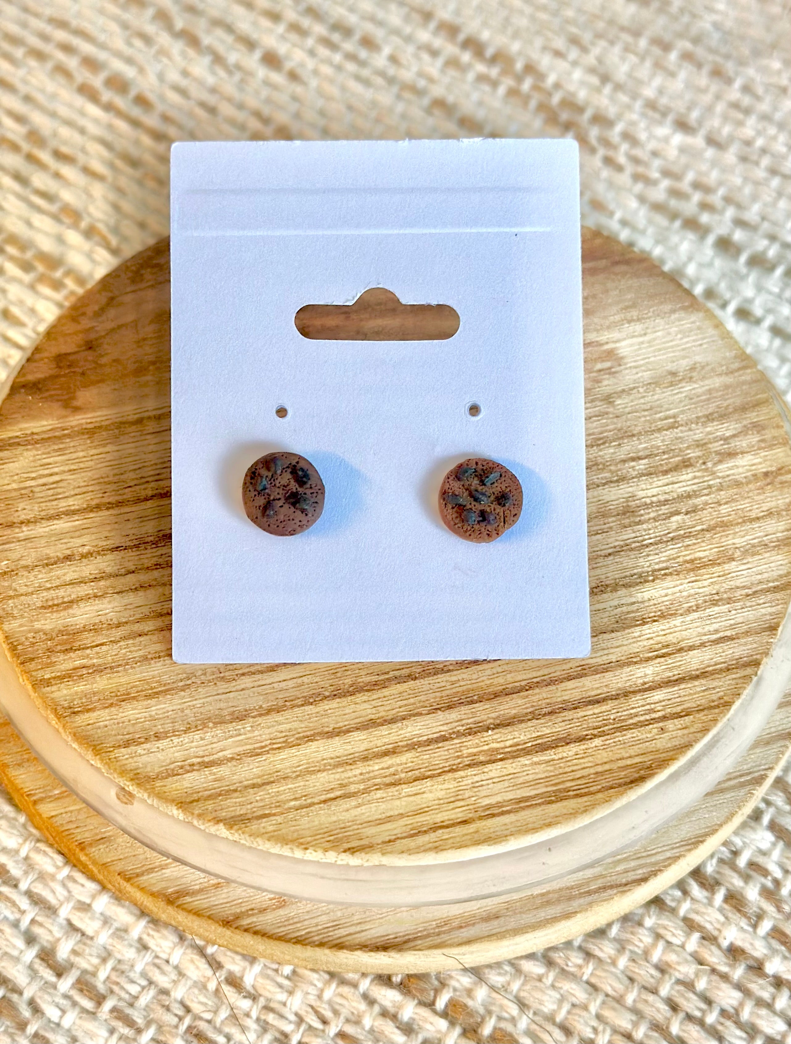 Chocolate Chip Cookie Stud Earrings