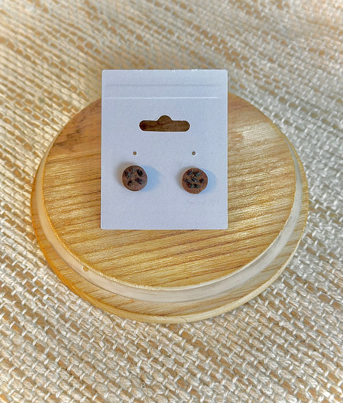 Chocolate Chip Cookie Stud Earrings